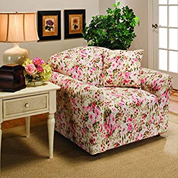 【中古】【輸入品・未使用】サンクチュアリジャージーストレッチ花柄椅子Slipcover ピンク JER-CHAIR-FL