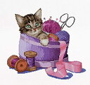 【中古】【輸入品・未使用】Sewing basket kitten(クロスステッチキット)