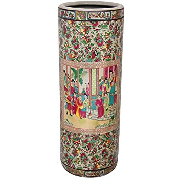 【中古】【輸入品・未使用】Oriental Furniture 24%ダブルクォーテ% Rose Medallion Porcelain Umbrella Stand 141［並行輸入］【メーカー名】Oriental Furniture【メ...