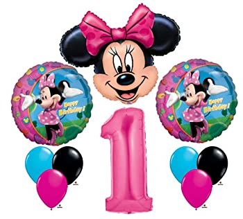 【中古】【輸入品・未使用】Minnie Mouse #1 1st First Happy Birthday Balloon Party Set Mylar Latex Disney by N/A [並行輸入品]