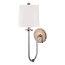 【中古】【輸入品・未使用】Hudson Valley Lighting 511-AGB Jericho - 1灯壁取り付け用燭台、古びた真鍮仕上げ、オフホワイトリネン。(2)