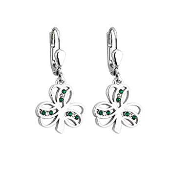【中古】【輸入品・未使用】シャムロックイヤリングロジウムメッキ& Crystal Drops Irish Made
