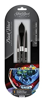 【中古】【輸入品・未使用】Silver Brush WC-3000S Black Velvet Watercolor Short Handle Brush Set%カンマ% 3 Per Pack by Silver Brush Limited