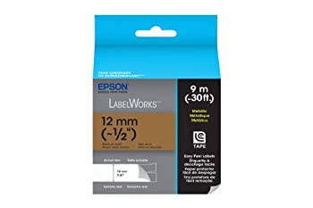 【中古】【輸入品・未使用】エプソン LabelWorks用メタリックLCテープ・カートリッジ(金地に黒) 並行輸入品