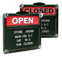 【中古】【輸入品・未使用】Double-Sided Open/Closed Sign w/Plastic Push Characters%カンマ% 14-3/8 x 12-3/8(3)