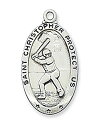 【中古】【輸入品・未使用】アスリート保護男の子野球ネックレス1インチピューターSaint ChristopherスポーツMedal