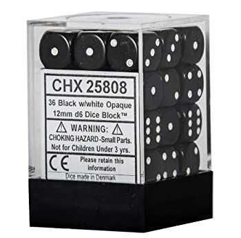 šۡ͢ʡ̤ѡ[Chessex]Chessex Black with White Dice Block%% 12mm D6...