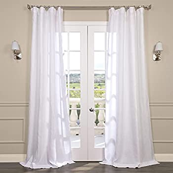 【中古】【輸入品・未使用】HPD Half Price Drapes シグネチャー フレンチリネン シアーカーテン リビングルーム用 50 X 120 (パネル1枚) SHLNCH-GB1001031-120 ピュアホワ