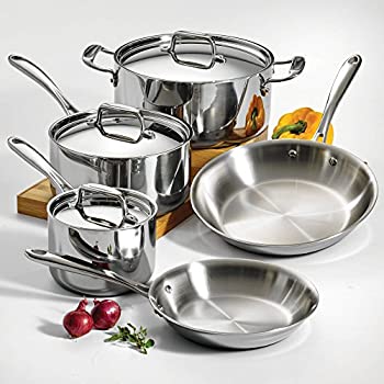 【中古】【輸入品 未使用】Tramontina Gourmet 8-Piece 18/10 Stainless Steel Tri-Ply Clad Cookware Set by Tramontina 並行輸入品