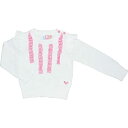 【中古】【輸入品・未使用】ROXY(ロキシー)白ラミー素材セーター 女の子用ホワイトハート柄透かし編み&フリル付きセーター 2T 2歳用 90cm 防寒トップス%カンマ%出産祝いギフト%