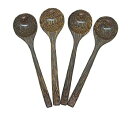 【中古】【輸入品・未使用】4?x 8木製すくうスープスプーン食器高さ品質Hand Craft Palm Wood Carved by CandyHusky