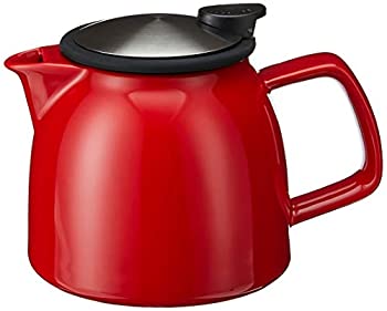 【中古】【輸入品・未使用】(Red) - FORLIFE Bell Ceramic Teapot with Basket Infuser%カンマ% 26-Oun..