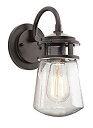 【中古】【輸入品・未使用】Kichler Lighting 49444AZ Lyndon 1-Light 11-Inch Outdoor Wall Lantern%カンマ% Architectural Bronze Finish with Clear Seedy Glass by Kichler