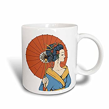 【中古】【輸入品・未使用】3drose TNMGraphics Japanese???芸者とパラソル???マグカップ 11 oz ホワイ..