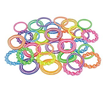 【中古】【輸入品 未使用】 ロードアイランドノベルティー Rhode Island Novelty 12 ~ Plastic Coil Spring Bracelets ~ Assorted Colors / Shapes ~ New ~ Party Favors カ