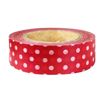 【中古】【輸入品・未使用】(Red Dots) - Wrapables Dotted Japanese Washi Masking Tape