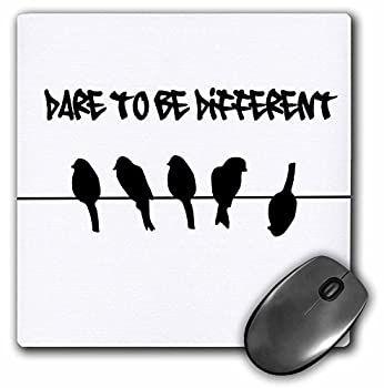 【中古】【輸入品・未使用】3dRose LLC 8 x 8 x 0.25 Inches Mouse Pad%カンマ% Birds on A Wire Dare To Be Different Humor Funny Black And White Silhouette Graffiti Humo