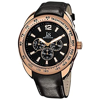 【中古】【輸入品・未使用】[メンズウォッチ]Joshua & Sons Men's JS-45-RG Multi-Function Tachymeter Leather Strap Watch[並行輸入品]