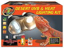 【中古】【輸入品・未使用】Zoo Med Desert UVB & Heat Lighting Kit Mini Combo Deep Dome Dual La...