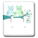 yÁzyAiEgpz3drose LLC lsp _ 128533?_ 2?Cute Owl Family with Baby Boy Blue and Green Double؂ւXCb`