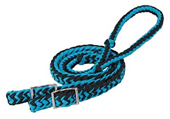 【中古】【輸入品・未使用】(Hurricane Blue/Black) - Weaver Leather Braided Nylon Barrel Rein%カンマ% Hurricane