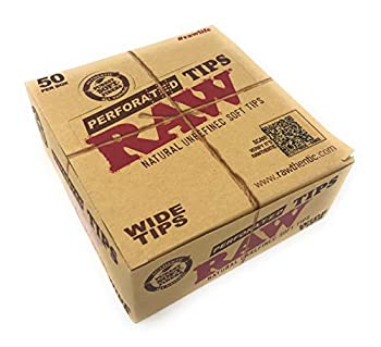 【中古】【輸入品・未使用】RAW NATURAL HEMP＆COTTON ROLLING WIDE TIPS ロウ 無漂白ローチ 巻きタバコ用フィルター [並行輸入品] 1箱 50冊 