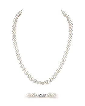 【中古】【輸入品・未使用】The Pearl Source レディーズ ラウンド淡水養殖真珠のネックレス 18 7.0-8.0mm
