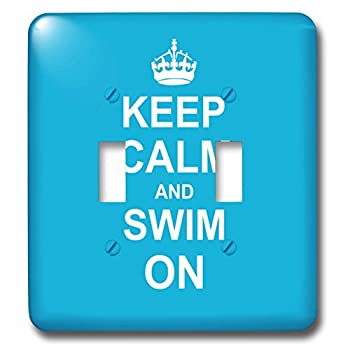 【中古】【輸入品・未使用】3drose LSP _ 157778?_ 2?Keep Calm and Swim On Blue Carry on Swimmin...