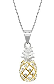 【中古】【輸入品・未使用】Honolulu Jewelry Company スターリングシルバー 14Kゴールドメッキトリム パイナップルネックレスペンダント 18インチボックスチェーン付き 【中古】【輸入品・未使用】Honolulu Jewelry Company スターリングシルバー 14Kゴールドメッキトリム パイナップルネックレスペンダント 18インチボックスチェーン付き