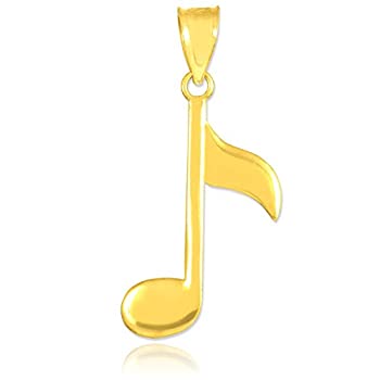 楽天スカイマーケットプラス【中古】【輸入品・未使用】Music Jewelry 10Kゴールド 8音符ペンダント