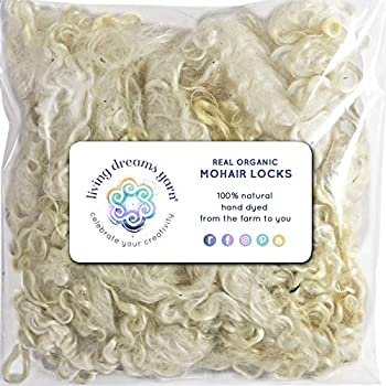 【中古】【輸入品 未使用】Living Dreams Real Natural Mohair Wool Fiber Locks for Knitting カンマ Felting カンマ Spinning カンマ Paper Craft カンマ Doll Hair and Embellis