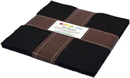 【中古】【輸入品・未使用】Robert Kaufman KONA COTTON SOLIDS BLACK 10 Fabric Squares 42 Piece Layer Cake TEN-144-42 by Robert Kaufman