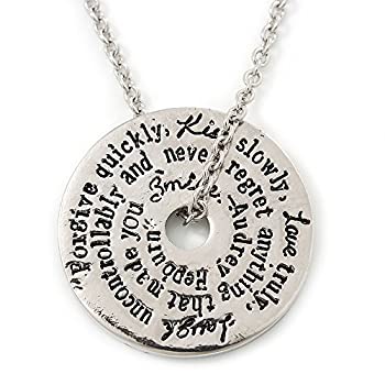 【中古】【輸入品・未使用】Silver Tone Audrey Hepburn Quote Round Medallion Pendant and Chain - 41cm Length/ 7cm Extension 【中古】【輸入品・未使用】Silver Tone Audrey Hepburn Quote Round Medallion Pendant and Chain - 41cm Length/ 7cm Extension