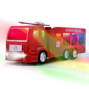 【中古】【輸入品・未使用】WolVol Electric Fire Truck Toy with Lights%カンマ% Sirens and Sound (%ダブルクォーテ%fire alarm%カンマ% lets go%ダブルクォーテ%%カンマ% %ダブルクォーテ%out of(3)