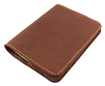 【中古】【輸入品 未使用】(Dark Brown) - Refillable Leather Pocket Notebook - Mini Composition Cover - Fits Standard 11cm x 8.3cm Mini Composition Book (Dark Bro