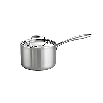 Tramontina 80116/022DS Gourmet 18/10 Stainless Steel Induction-Ready Tri-Ply Clad Covered Sauce Pan%カンマ% 2-Quart%カンマ% Stainless by Tram