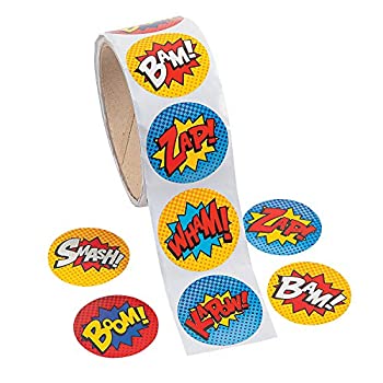 šۡ͢ʡ̤ѡ[ѡƥץ饤]Party Supplies Superhero Sticker Roll 100 pc 13626681 [¹͢]