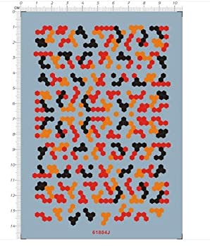 【中古】【輸入品・未使用】ヘックス 迷彩 六角形 デジタル 図案 改造用 赤 黒 オレンジ デカール水転写式 「並行輸入品」