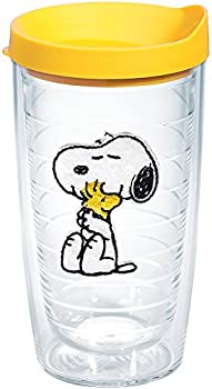 Tervis Peanuts Snoopy and Woodstock Tumbler with Yellow Lid%カンマ% 16-Ounce by Tervis