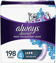 【中古】【輸入品 未使用】Always Discreet カンマ Incontinence Pads カンマ Moderate カンマ Regular Length カンマ 198 Count by Always