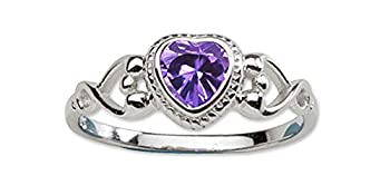 楽天スカイマーケットプラス【中古】【輸入品・未使用】（B） - Precious Pieces Girl's Sterling Silver February CZ Birthstone Baby Ring