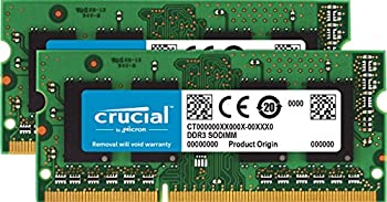 Memory - 【中古】【輸入品・未使用】Crucial [Micron製Crucialブランド] DDR3 1866 MT/s (PC3-14900) 8GB KiT (4GBx2) CL13 SODIMM 204pin 1.35V/1.5V Single Ranked CT2KIT51264BF1