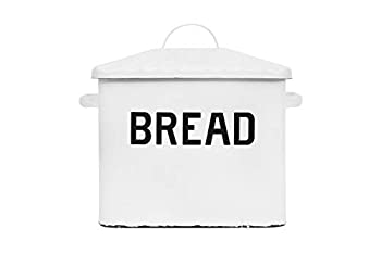 【中古】【輸入品・未使用】Creative Co-op Enameled Metal Bread Box%カンマ% White by Creative Co-op