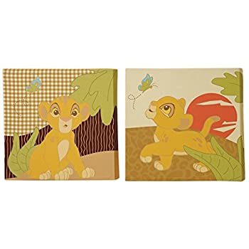 【中古】【輸入品・未使用】Disney Lion King Simba's Wild Adventure 2 Piece Canvas Wall Decor%カン..