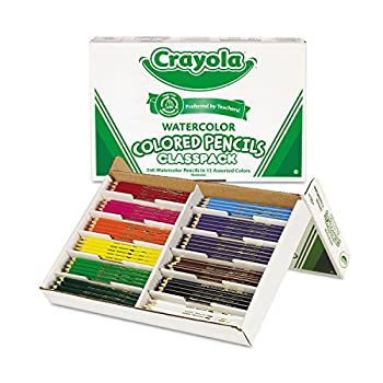 yÁzyAiEgpzCrayola Watercolor Wood Pencil Classpack%J}% 3.3 mm%J}% 12 Asstd Clrs%J}% 240 Pencils/Box