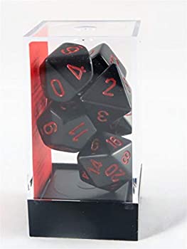 【中古】【輸入品 未使用】 Chessexマニュファクチャリング Chessex Manufacturing 25418 Opaque Black With Red Polyhedral Dice Set Of 7 na 並行輸入品