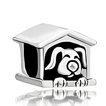 Charmsstory Lucky House Dog Paw動物シルバーメッキチャームビーズのブレスレット