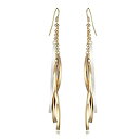 【中古】【輸入品・未使用】Gemini レディース ジュエリー 18K ゴールド ホワイト カラー ロング ダングル ドロップ イヤリング Gm009、サイズ: 4インチ