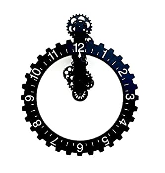 【中古】【輸入品・未使用】Kikkerland Big Wheel Hour Wall Clock%カンマ% Black [並行輸入品]