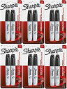 【中古】【輸入品・未使用】Sharpie チゼルチップ 油性マーカー ブラック ブリスターパック 各マーカー2本付き 合計12本入り (38262PP)
